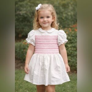 Girls Vintage Smocked Dress